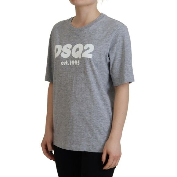 Dsquared² Gray Logo Cotton Crewneck Short Sleeve Tee Women's T-shirt (Pre-Owned) - Picture 2 of 5